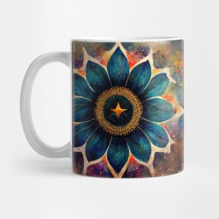 Mandala flower with abstract background oil painting style Mug